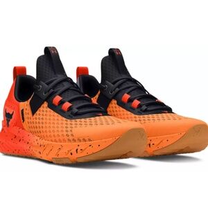 NWB-UNDER ARMOUR PROJECT ROCK BSR 4/ MEN SHOES/ ORANGE-ORANGE/ SIZE 10